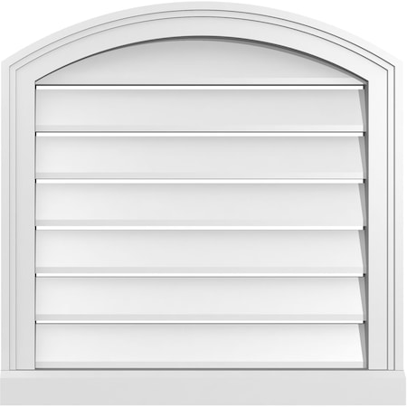 Ekena Millwork Arch Top Surface Mount PVC Gable Vent w/ 2"W x 2"P Brickmould Sill Frame, 22"W x 42"H GVPAR22X4203SN